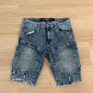 Men's Washed Blue Denim Shorts